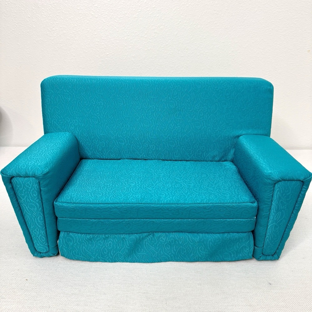 American Girl Maryellen Sofa Bed Couch Sleeper Teal Blue - Couch Only - Picture 1 of 16